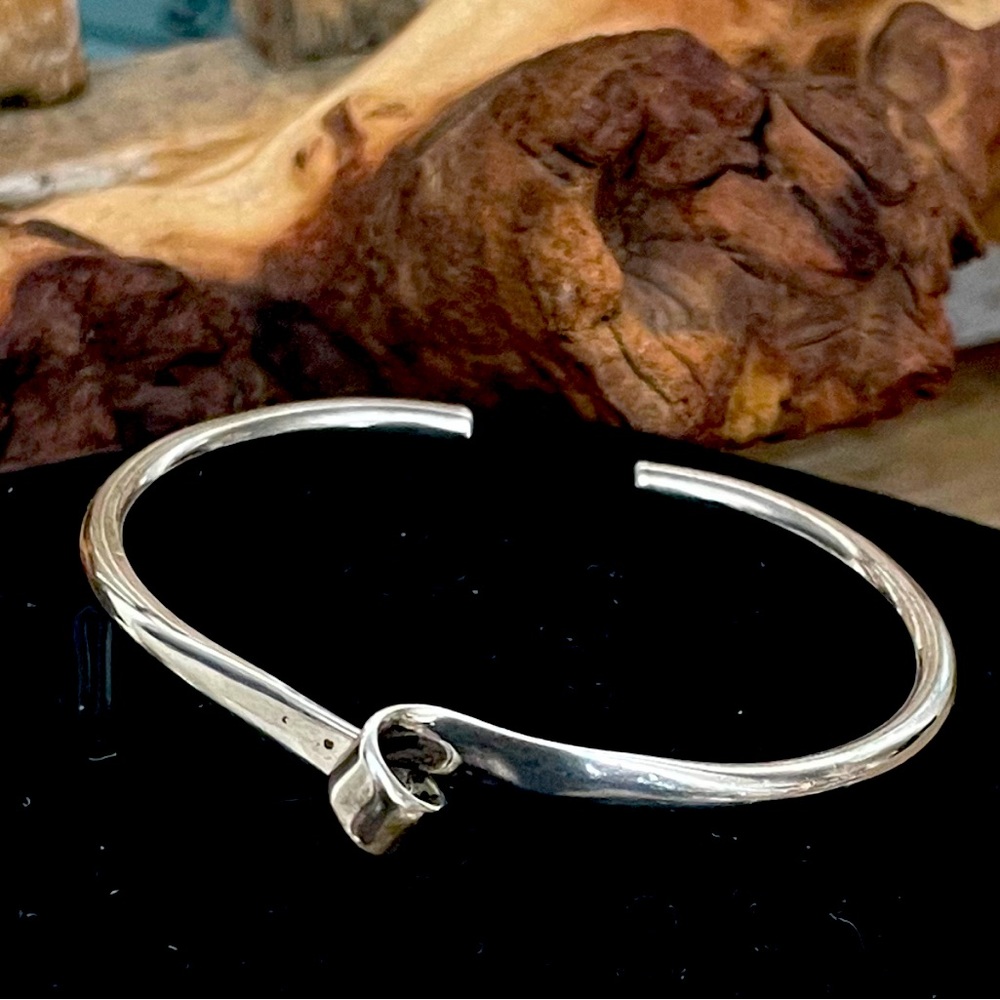 Solid Sterling Silver Twisted Minimalist Cuff Bra… - image 1